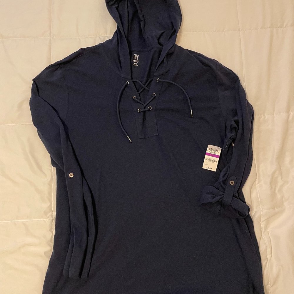 *NWT* INC Long Sleeve Hooded T-shirt, Size 2XL